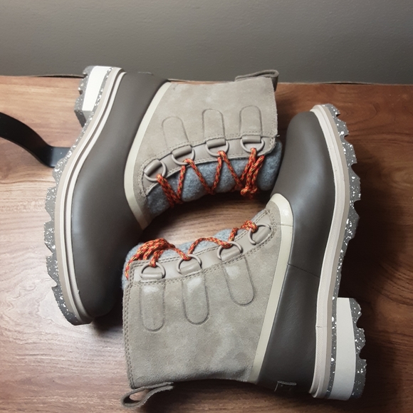 Sorel Khaki Lennox Street Lace Duck Boots Women 8M - Picture 4 of 8